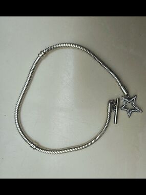 Pandora Moments Asymmetric Star T-bar Snake Chain Bracelet